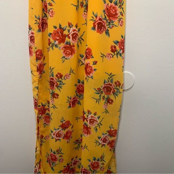 Divided Yellow Floral Spaghetti Strap Dress Size 6 - Picture 9 of 11